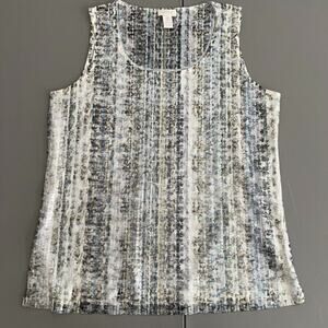 Chico Tank Top Size 0 (S Small US 2) Sequin Front Sleeveless Blouse